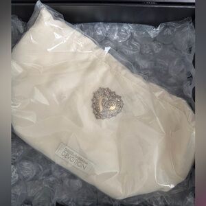Dolce & Gabbana Cream Devotion Clutch with Silver Heart Ornament